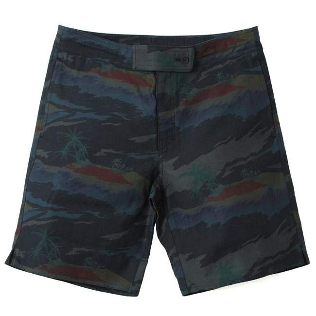 ADAM KIMMEL Board Shorts Black Hawaiian Overdye