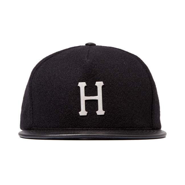 Casquette HUF Black Melton H 5 Panel