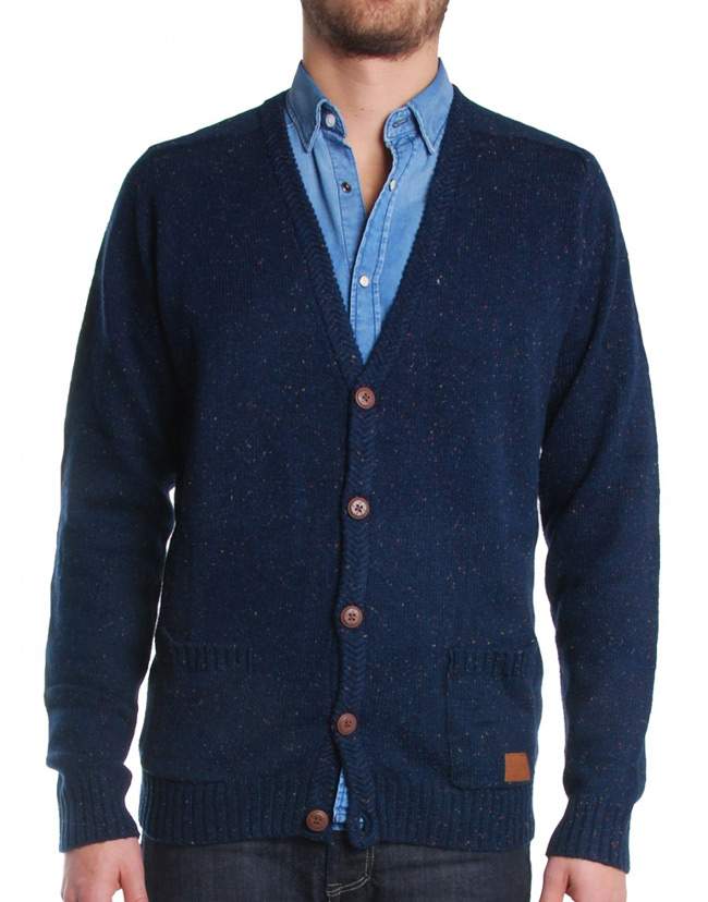 Cardigan bleu marine moucheté Meinard MINIMUM