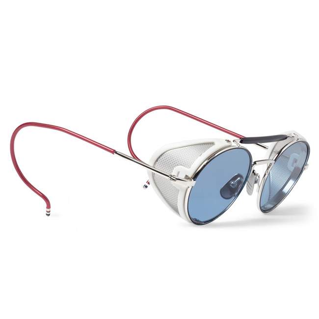 Round-Frame Metal Sunglasses THOM BROWNE