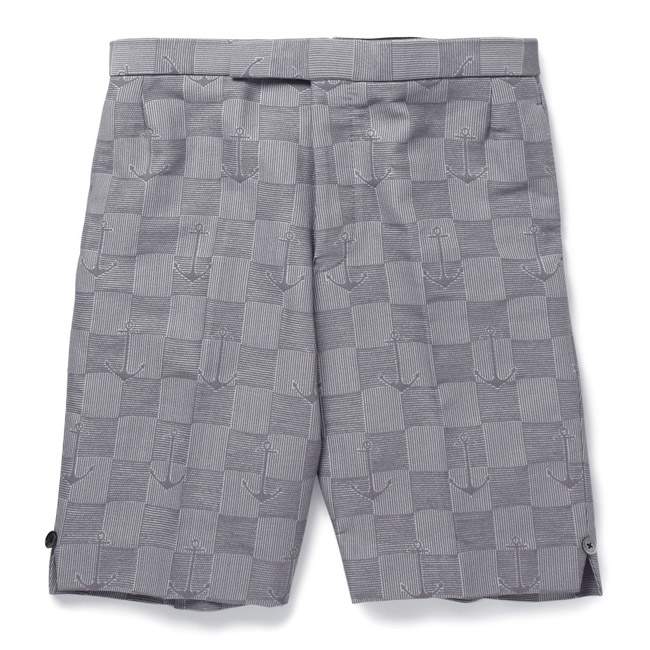 Jacquard-Woven Cotton-Blend Suit Shorts THOM BROWNE