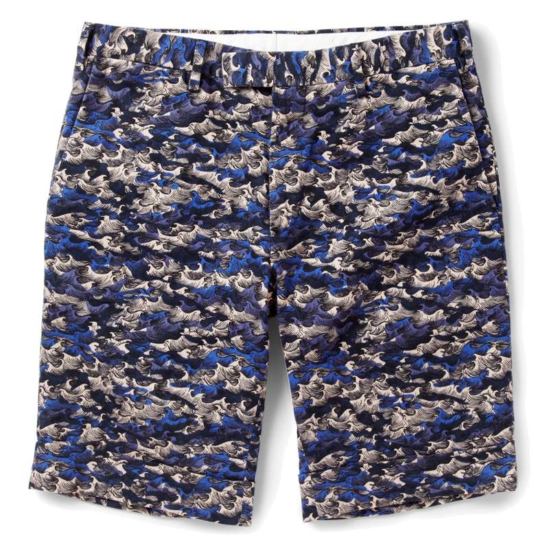 Short GANT RUGGER Slim-fit Wave-Print Cotton